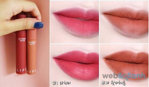 Son kem lì IT'S SKIN Life Color Lip Crush Matte màu #1 và #10