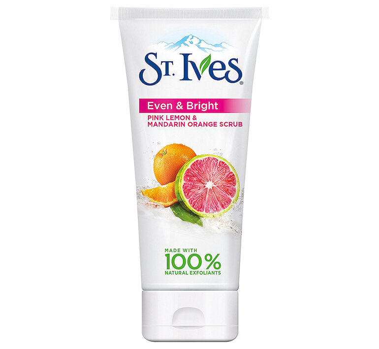 Sữa rửa mặt và tẩy tế bào chết St.Ives Even Bright Pink Lemon & Mandarin Orange Scrub