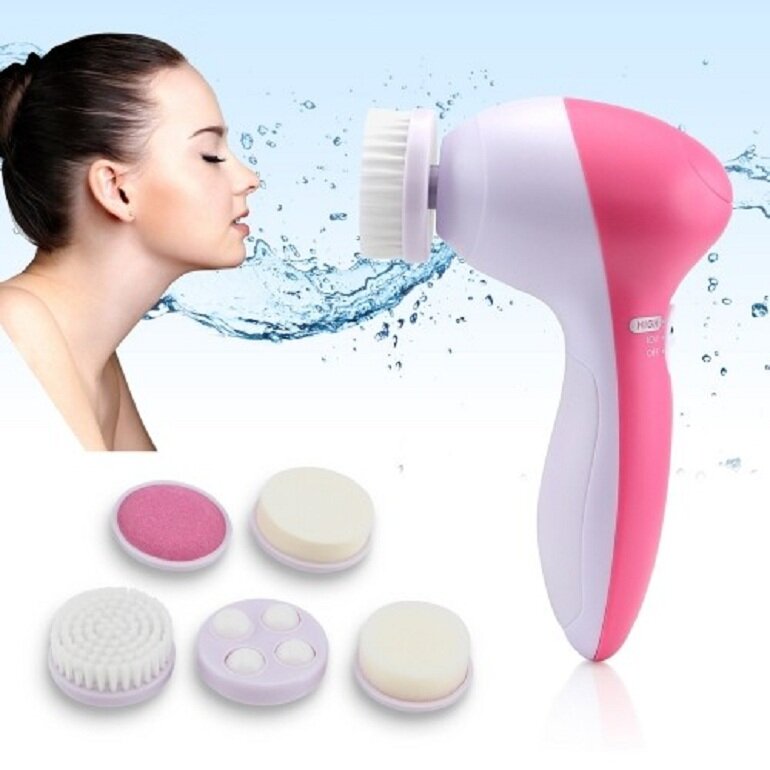 Máy massage mặt 5 in 1 AE 8782 gồm 5 đầu massage khác nhau