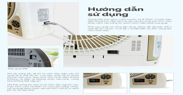 Sự khác nhau giữa AC và DC Sạc quạt tích điện nên để AC hay DC
