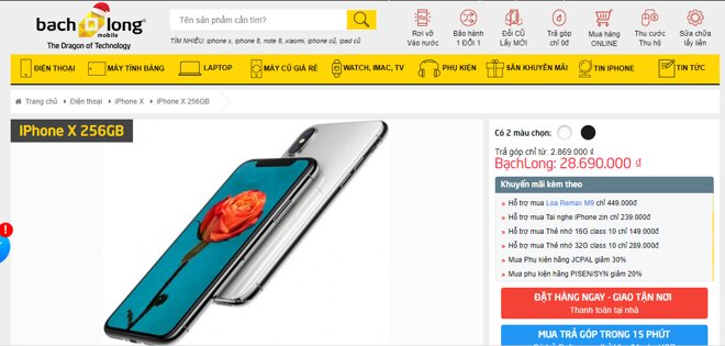 iphone X tại bạch long mobile