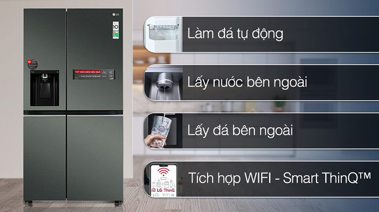 Tủ lạnh LG GR-D257MC - Inverter, 635 Lít có thiết kế sang trọng, đa dạng tính năng