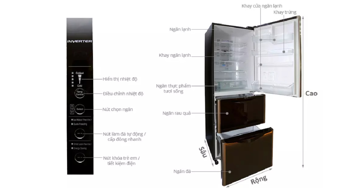 Hướng dẫn sử dụng tủ lạnh Hitachi R-SG38FPGV màu GS, GBK, GBW chi tiết