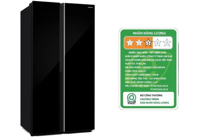 Giá tủ lạnh Hitachi HRSN9713ESGBKVN giảm sâu, chênh hơn 10 triệu so với niêm yết