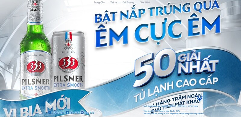 Cập nhật giá thùng bia 333 Tết 2026 kèm chương trình khuyến mãi trúng thưởng ô tô mới nhất