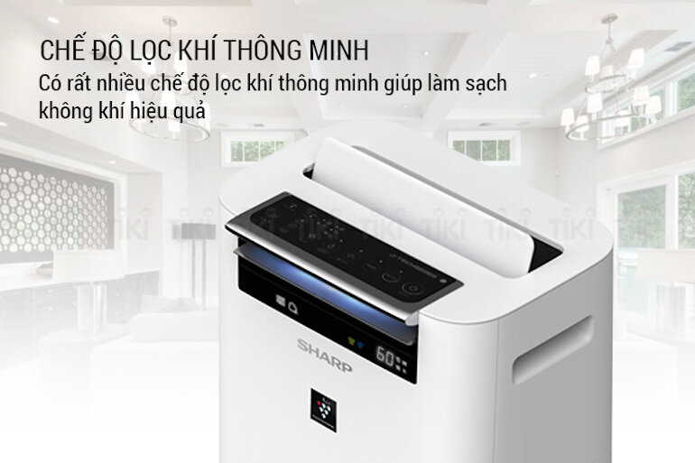 Sharp KC-G40EV-W có khả năng cảm biến nhiệt độ và độ ẩm, sau đó sẽ được hiển thị ở trên màn hình.