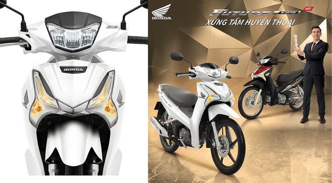 Honda Future 2019 phiên bản cao cấp phanh đĩa, vành đúc màu trắng tinh tế. 