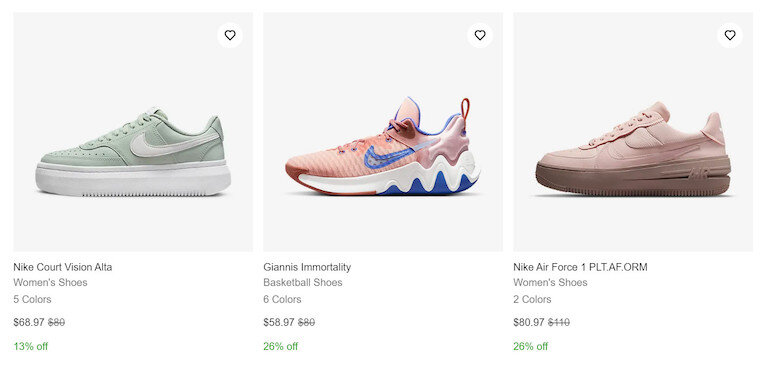 Giày Nike nữ đang được sale trên website http://www.nike.com.vn 