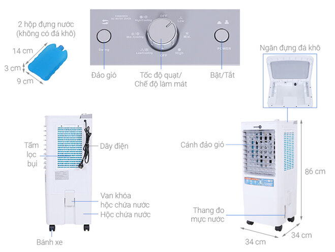 Quạt điều hòa Mishio MK-266