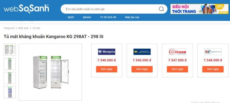 Giá tủ mát Kangaroo KG298AT 298L bao nhiêu tiền?