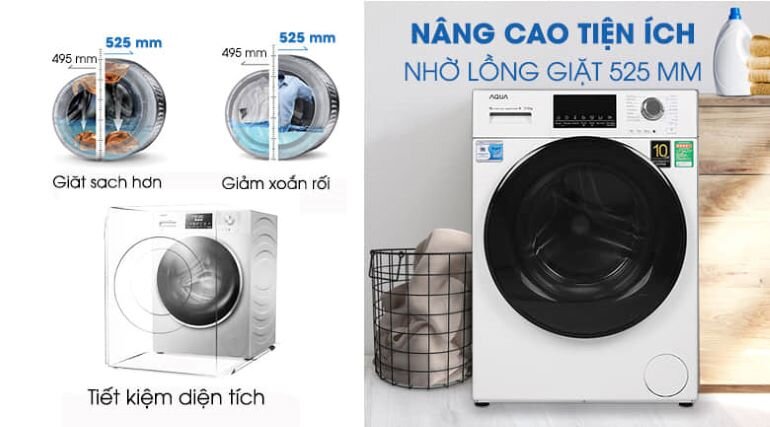 Máy giặt Aqua 9 kg AQD-D900F S