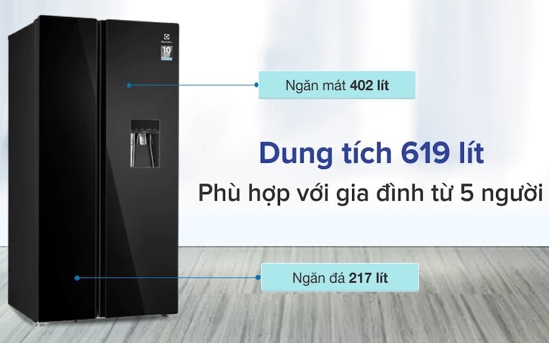 Tủ lạnh Electrolux Inverter 619 lít ESE6645A-BVN thiết kế sang trọng, tính năng vượt trội