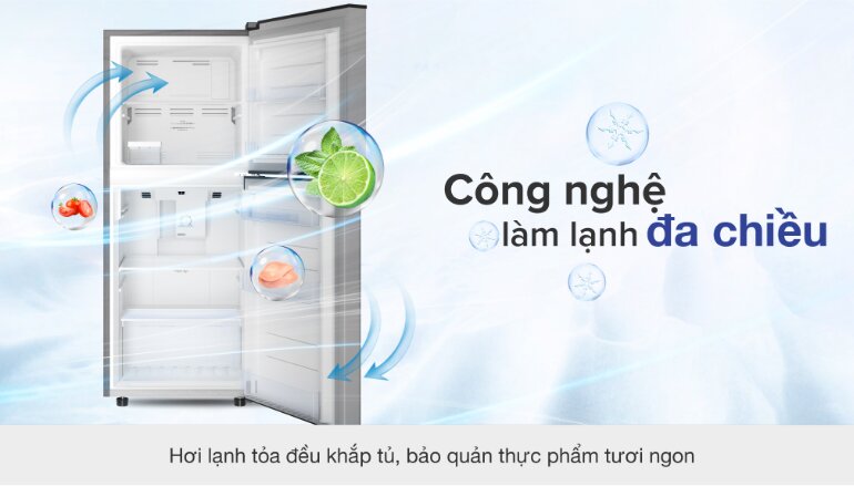 Tủ lạnh Casper RT-200VS được trang bị công nghệ làm lạnh đa chiều
