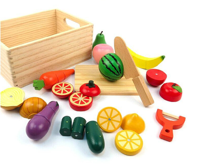 Bộ đồ chơi cắt rau củ quả bằng gỗ