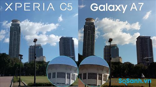 Camera của Xperia C5 Ultra đem lại hình ảnh chất lượng hơn camera của Galaxy A7