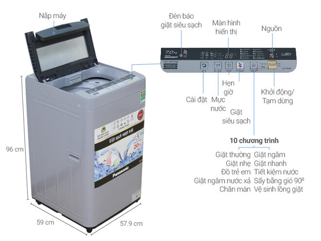 Máy giặt Panasonic NA-F70VS9GRV