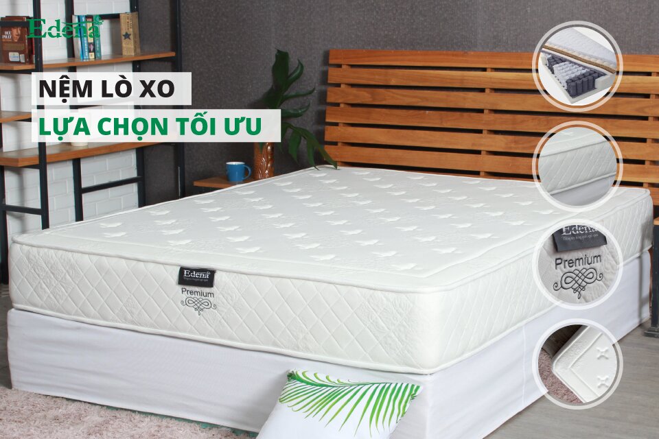 Nệm lò xo Premium nâng đỡ tốt, tránh vẹo cột sống