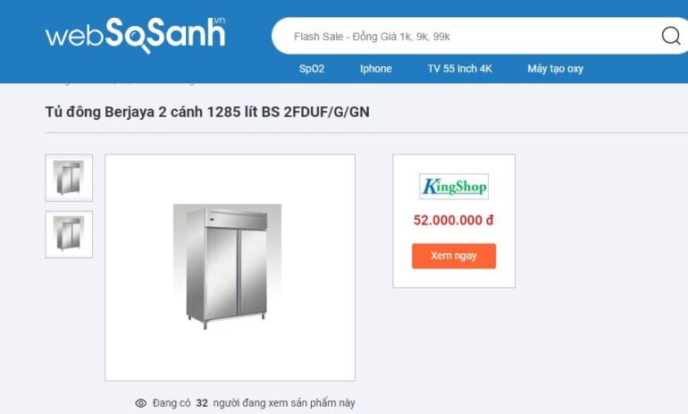 Có nên mua tủ đông Berjaya 2 cánh 1285 lít BS 2FDUF/G/GN không?