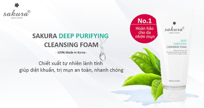 Sữa rửa mặt dành cho da dầu, mụn Deep Purifying Cleansing Foam