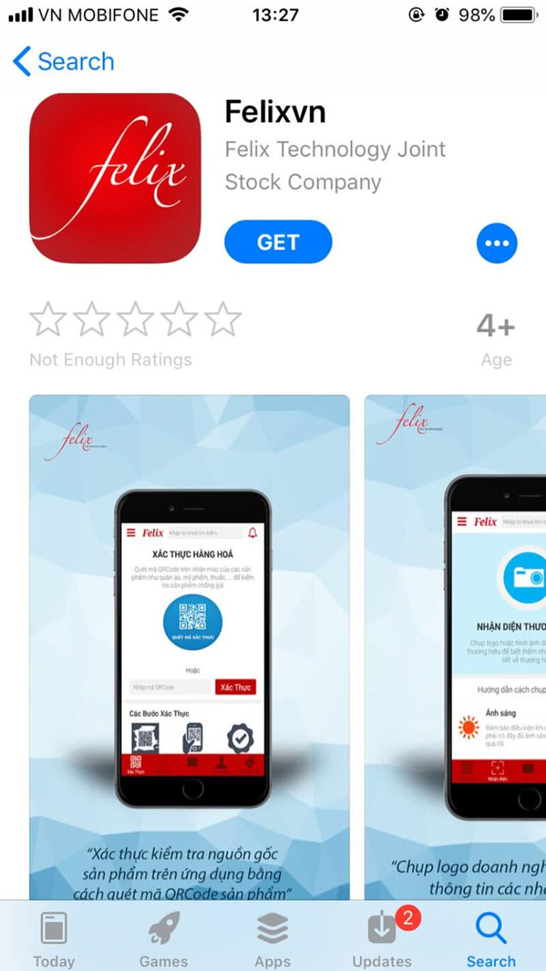 App Felixvn có thể tải miễn phí từ App Store