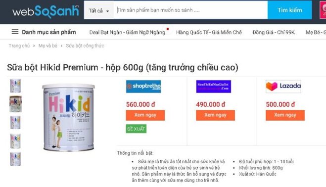 Sữa Hikid Premium 600g