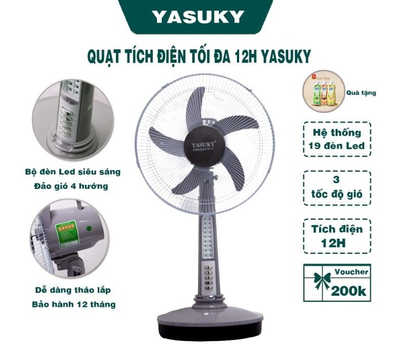 Đa dạng chức năng được thiết lập trên quạt tích điện Yasuky YK-555