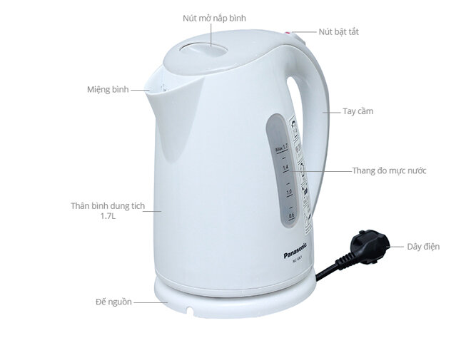 Ấm siêu tốc hãng Panasonic dung tích 1.7L