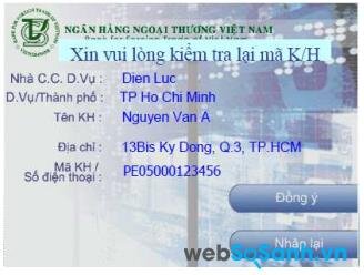 Khi nhập mã xong, nếu đúng, xác nhận bằng cách chọn 