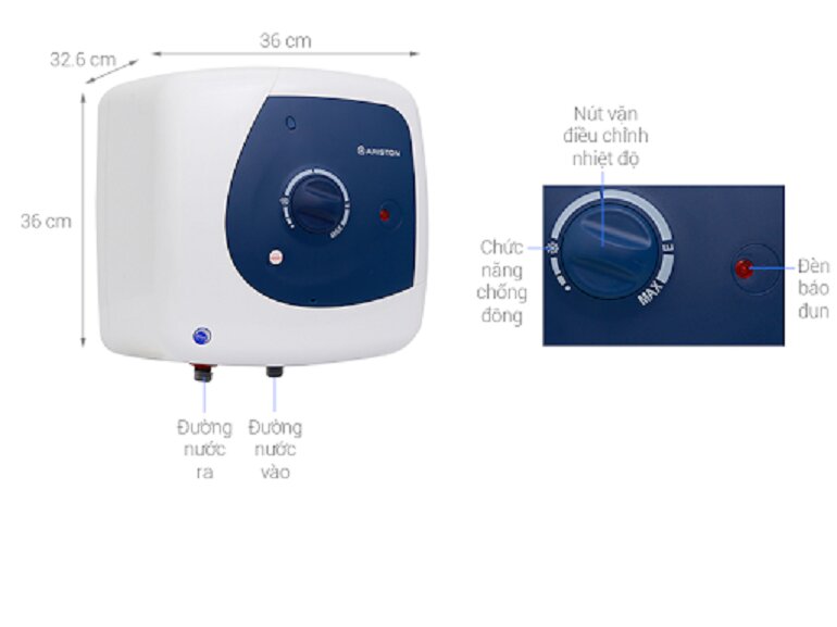 Review máy nước nóng Ariston Star N 15 R 2.5 Fe chi tiết