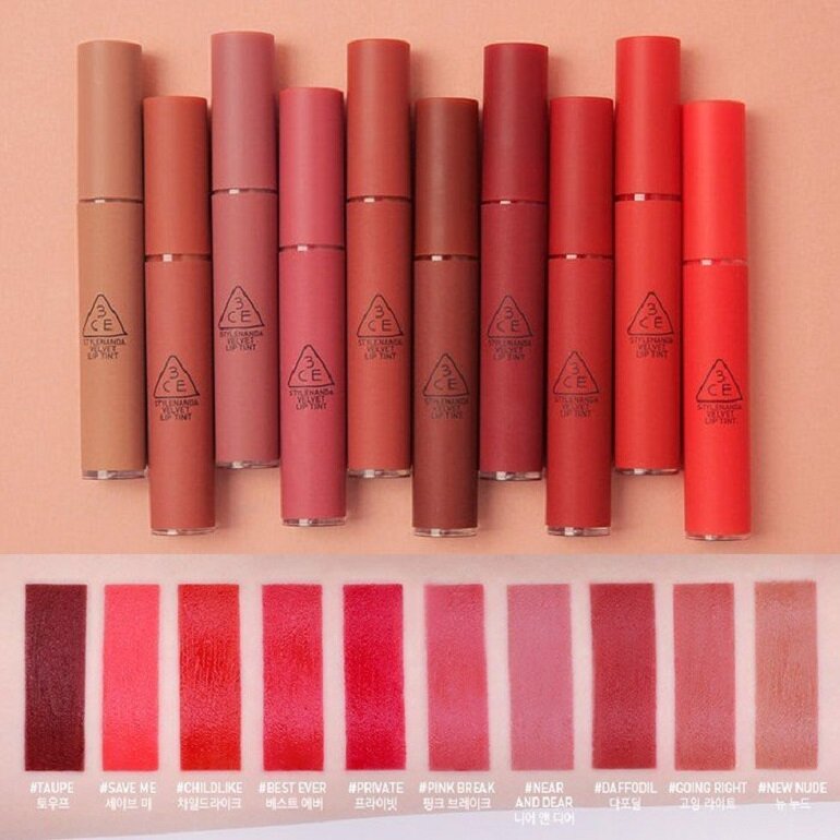 Review dòng son lì 3CE Velvet Lip Tint | websosanh.vn