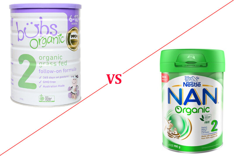sữa Bubs Organic số 2 và Nan Organic số 2