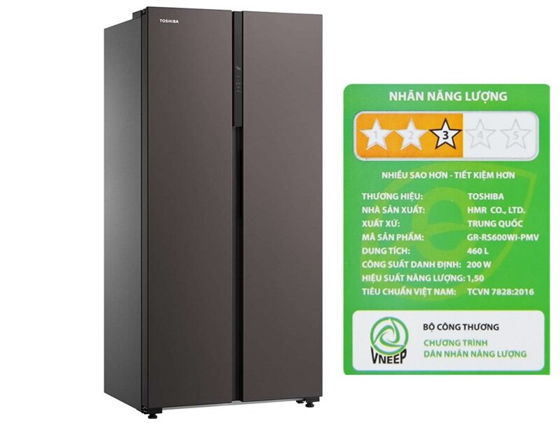 Tủ lạnh Toshiba side by side GR-RS600WI-PMV hạ giá chạm đáy, phù hợp gia đình đông người