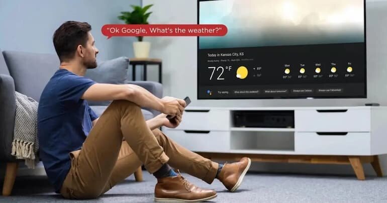 Google Tivi QLED TCL 4K 55 inch 55C645 hỗ trợ tìm kiếm bằng giọng nói