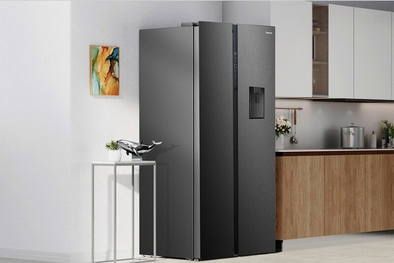 Tủ lạnh side by side 550 lít Hisense RS708N4EBND giảm giá 4 triệu, rất sang xịn lại tiết kiệm điện!