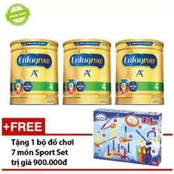 Bộ 3 lon sữa bột Enfagrow A+ 4 1.8kg - Tặng 1 bộ đồ chơi Sport Set trị giá 900.000đ