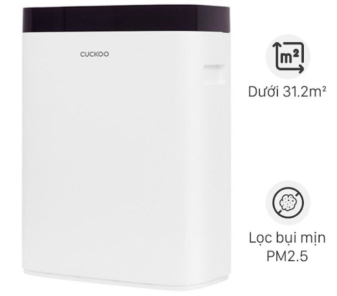 Máy lọc không khí Cuckoo CAC-G0910FN có tốc độ lọc tối đa 250m3/h giúp lọc sạch không khí dưới 31.2m2.