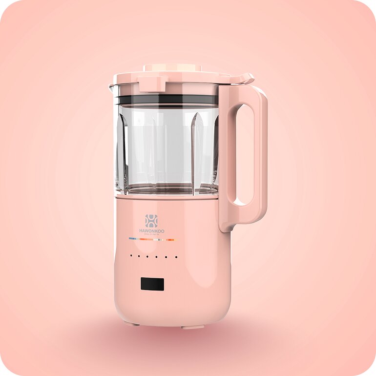 Máy làm sữa hạt Hawonkoo SMH-120 có hai gam màu trẻ trung là xanh và hồng pastel