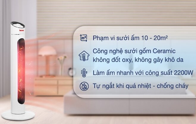 Tìm hiểu ưu điểm của quạt sưởi gốm