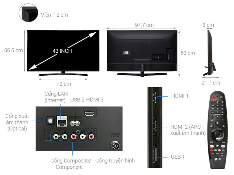 Mẫu tivi LG 43UK6340PTF