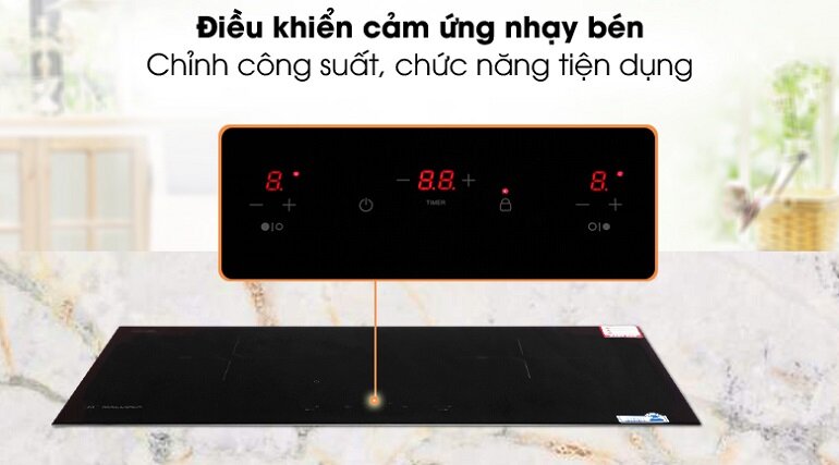 Bảng điều khiển trên bếp điện từ Malloca MH02I