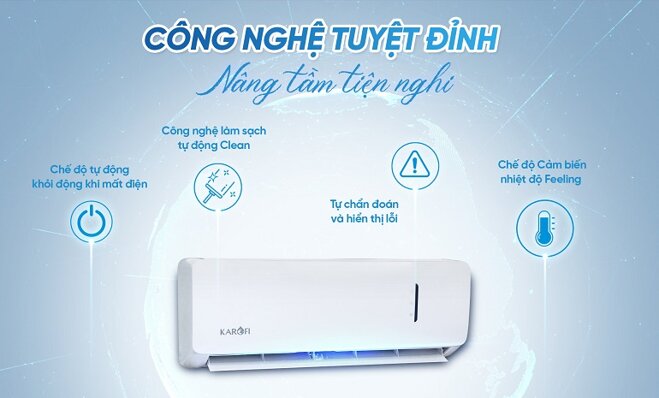 Điều hòa Karofi 1 chiều 9000 BTU KDC-WF309 gas R-32