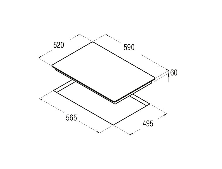 Thông số kỹ thuật bếp từ âm 3 vùng nấu Cata I 6003 BK