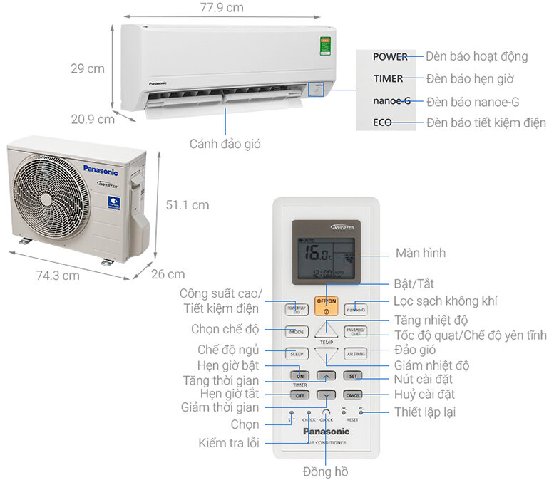 Điều hòa Panasonic CU/CS-PU9WKH-8M