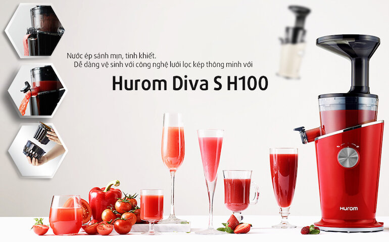 Máy ép chậm Hurom Diva S H100S được trang bị bộ lọc thông minh