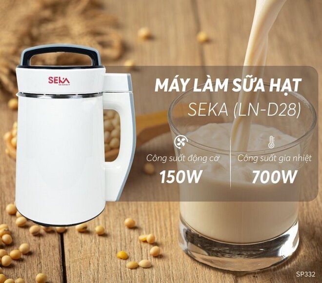 Máy làm sữa hạt Seka LN-D28 đa năng, nhỏ gọn