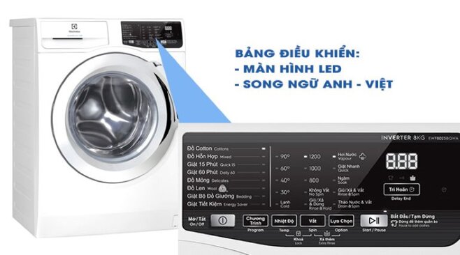 Máy giặt Electrolux 8 Kg EWF8025BQWA