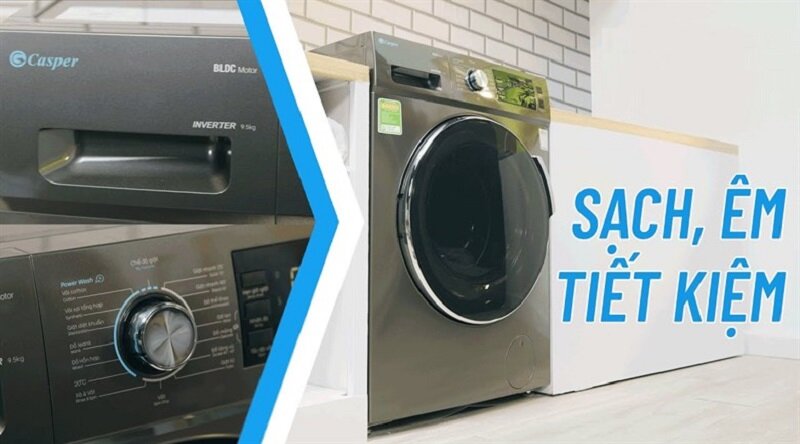Máy giặt lồng ngang Casper Inverter 10.5 kg WF-105I150BGB giá chỉ 5 triệu mà chất lượng