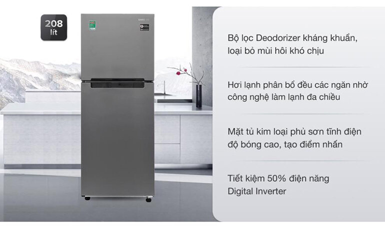 Tủ lạnh Samsung Inverter 208 lít RT19M300BGS/SV