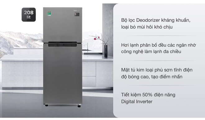 Tủ lạnh Samsung Inverter 208 lít RT19M300BGS/SV