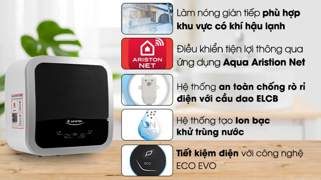 Bình nóng lạnh Ariston Andris2 Top Wifi 30L